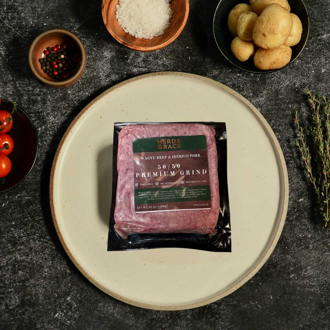 Herd & Grace | 50/50 Premium Grind Wagyu Beef & Iberico Pork 16OZ