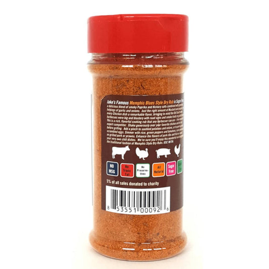 Jake's Famous | Memphis Style No Sugar BBQ Rib Rub 5 Ounce