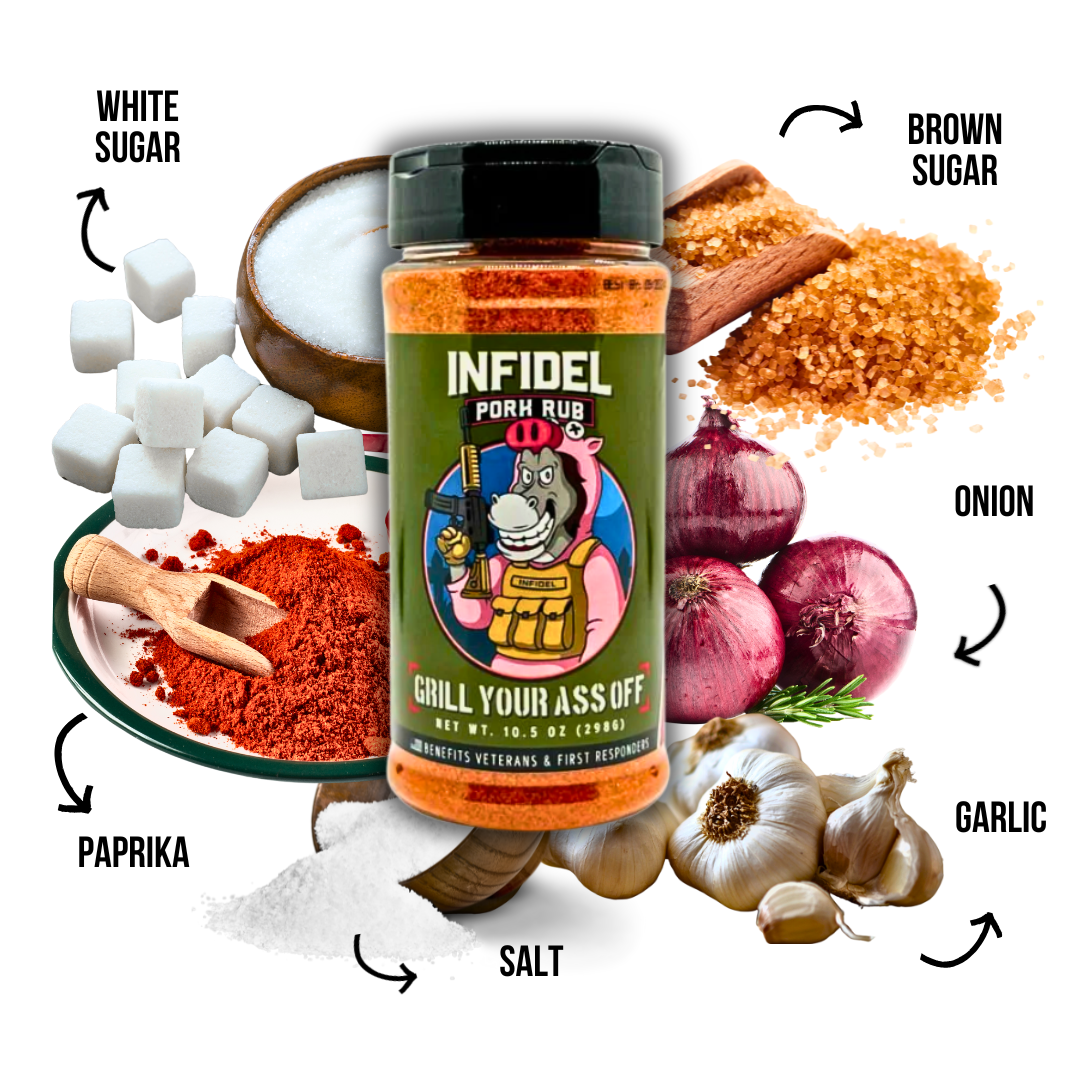 Grill Your Ass Off | Infidel Pork Rub™ – Bold Flavor for Unforgettable BBQ