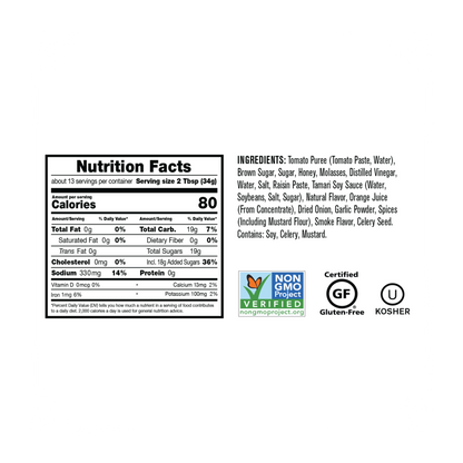 Honey Sweet BBQ Sauce: 15.25oz