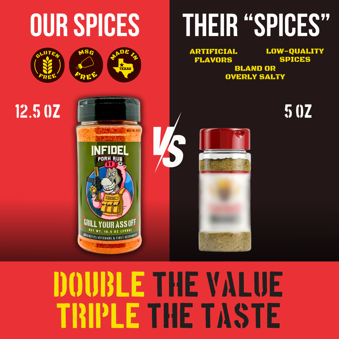 Grill Your Ass Off | Infidel Pork Rub™ – Bold Flavor for Unforgettable BBQ