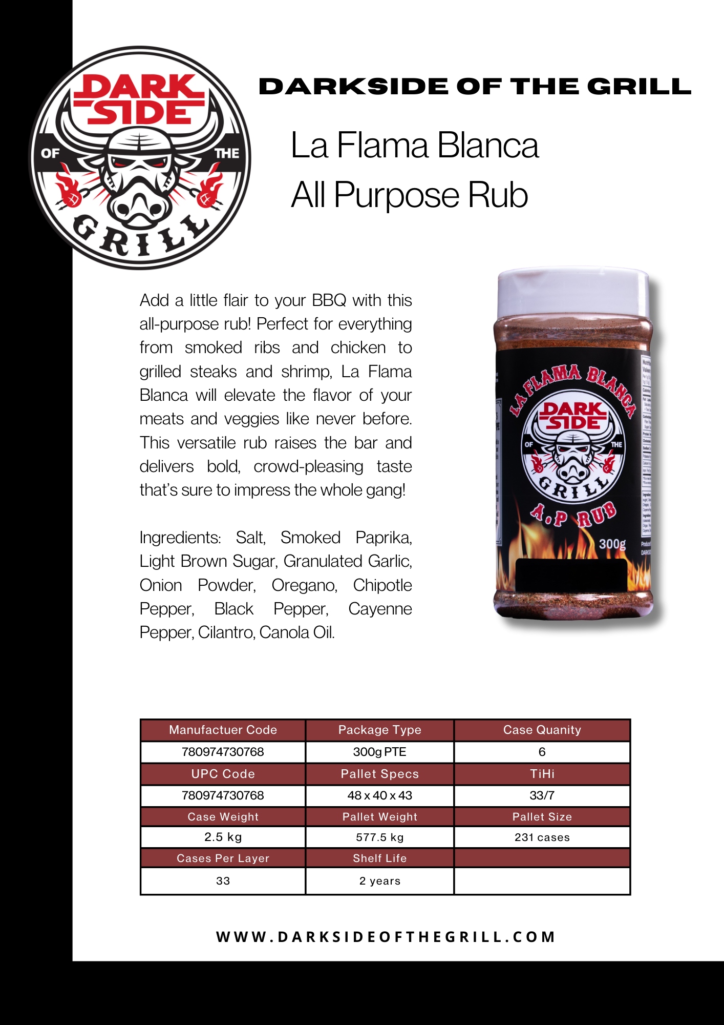 Darkside of the Grill | La Flama Blanca All Purpose Rub with a Spanish Kick