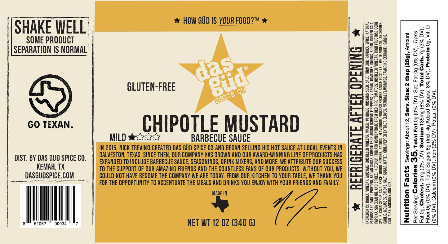 Das Güd Spice Co. | Chipotle Mustard Barbecue Sauce