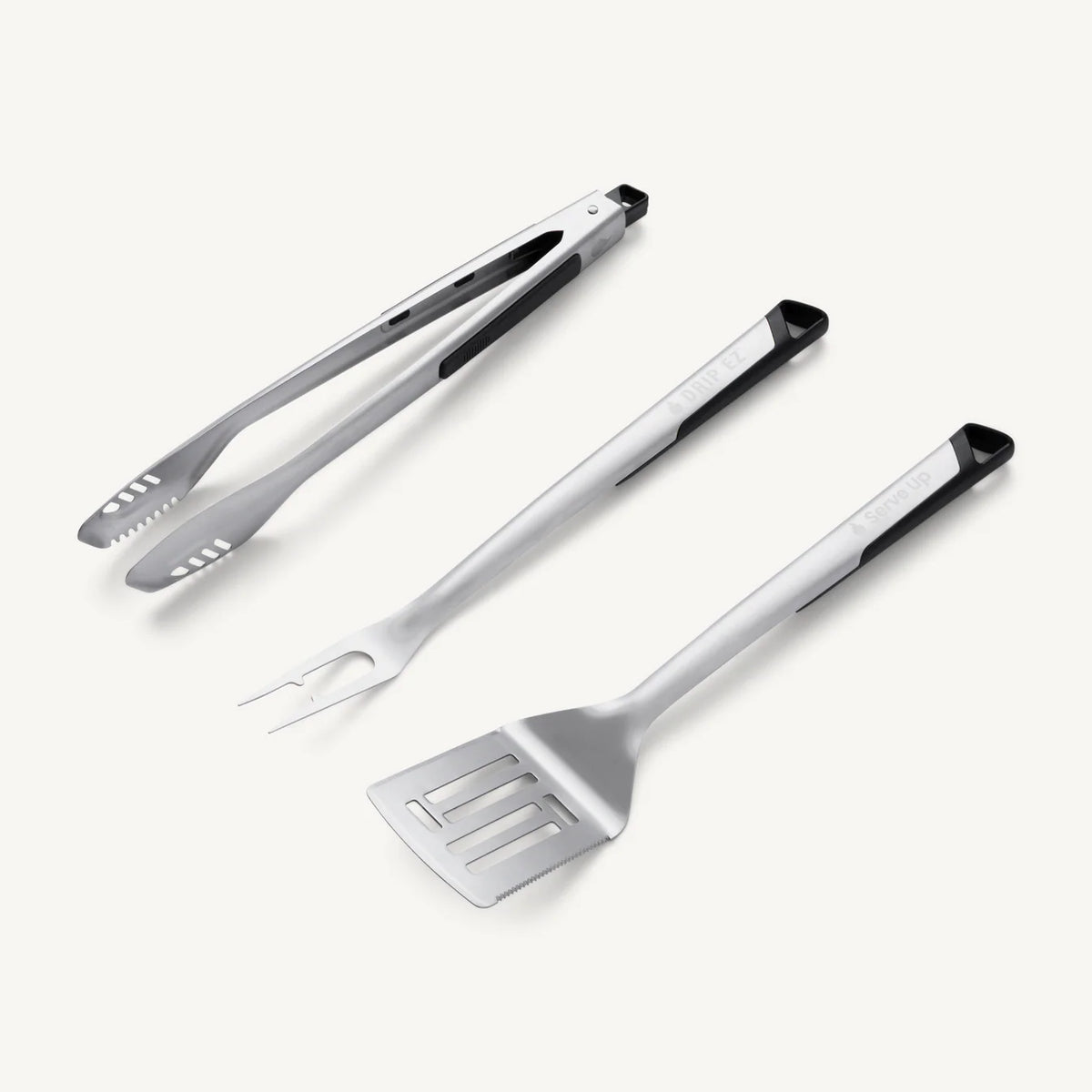 Drip EZ | Heavy Duty Grill Tool Set- Spatula, Fork & Tongs