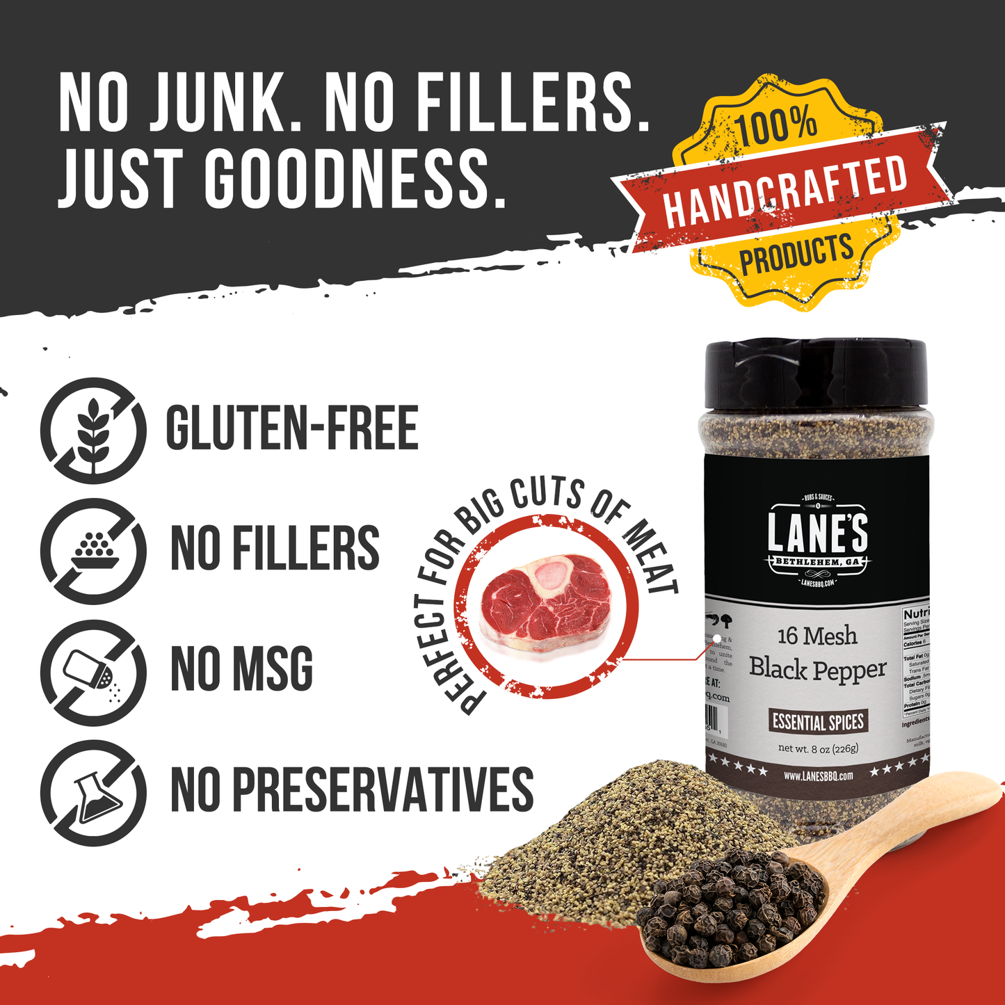Lane's | Premium 16 Mesh Black Pepper