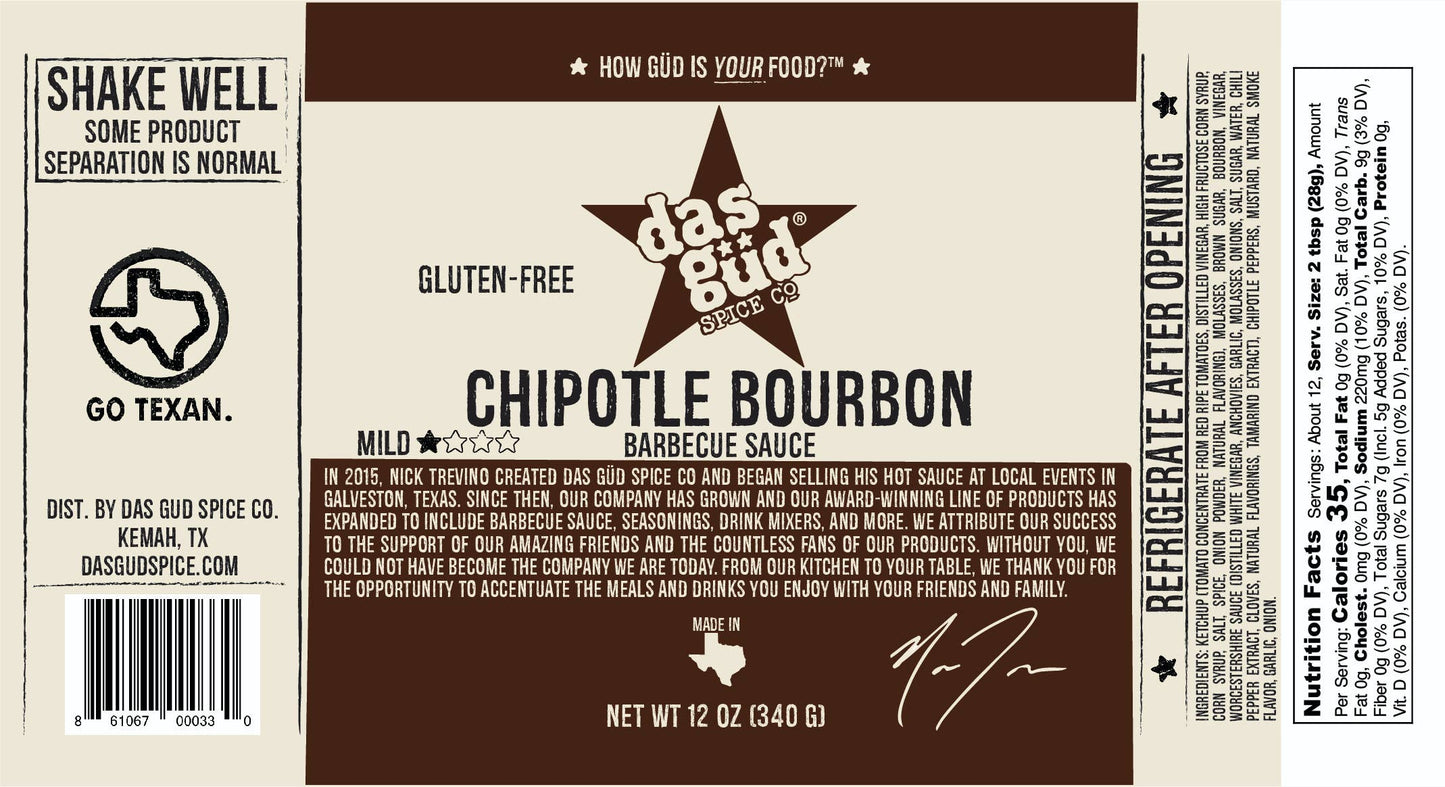 Das Güd Spice Co. | Chipotle Bourbon Barbecue Sauce
